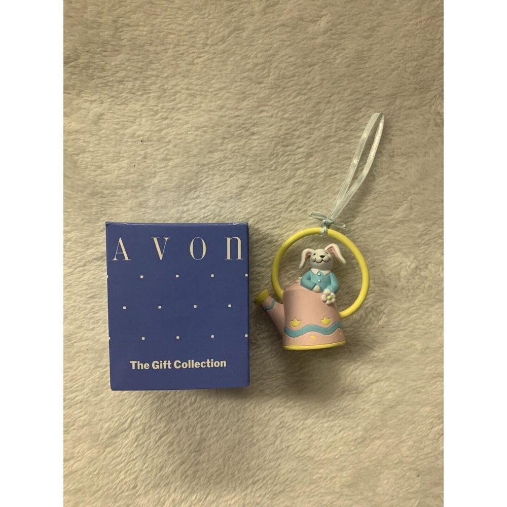 Avon Busy Bunny Easter Ornament NEW Bunny With Watering Can Spring
